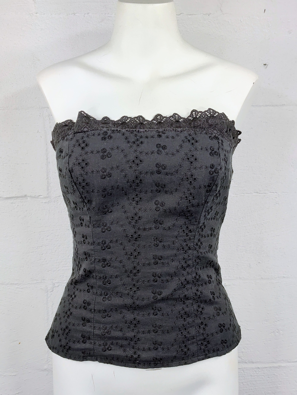 Arden B Vintage Y2K Black Strapless Corset Top
